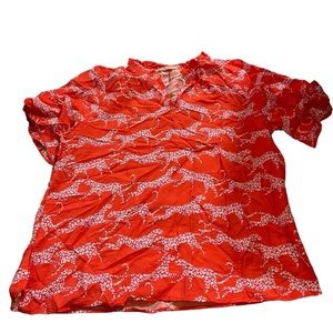 Michelle McDowell Red Cheetah Blouse